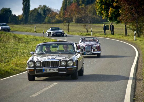 Oldtimers cruising along the country roads
