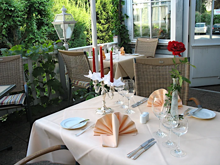 Gartenterrasse Restaurant Kurhaus-Stuben im Sommer